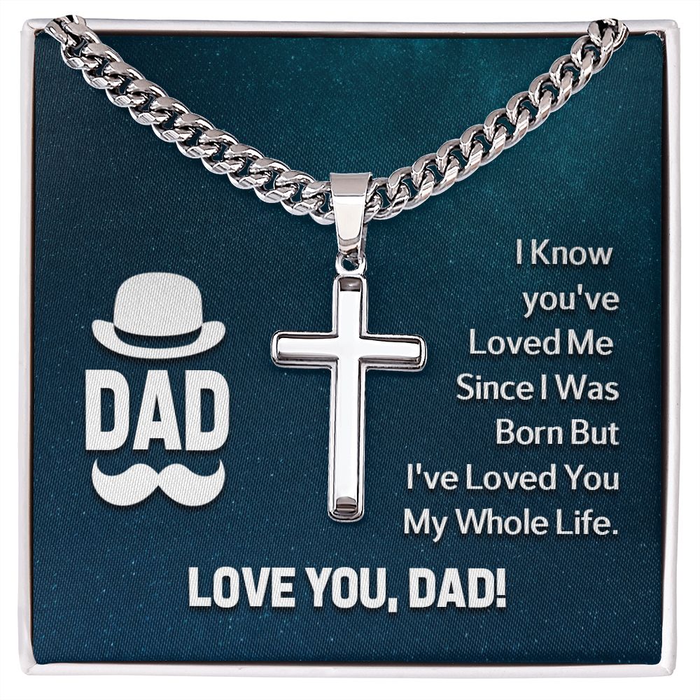 Dad - Artisan Cross on Cuban Link Chain