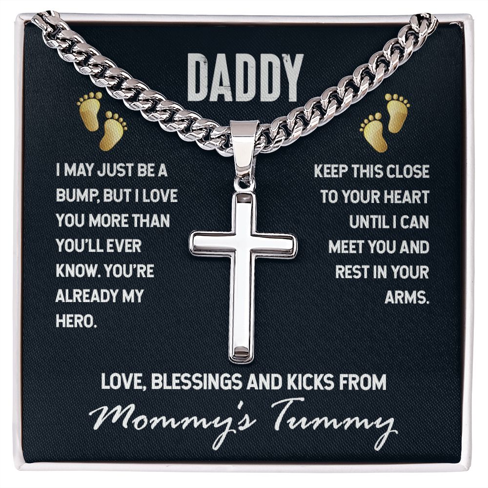 Dad to be - Artisan Cross on Cuban Link Chain