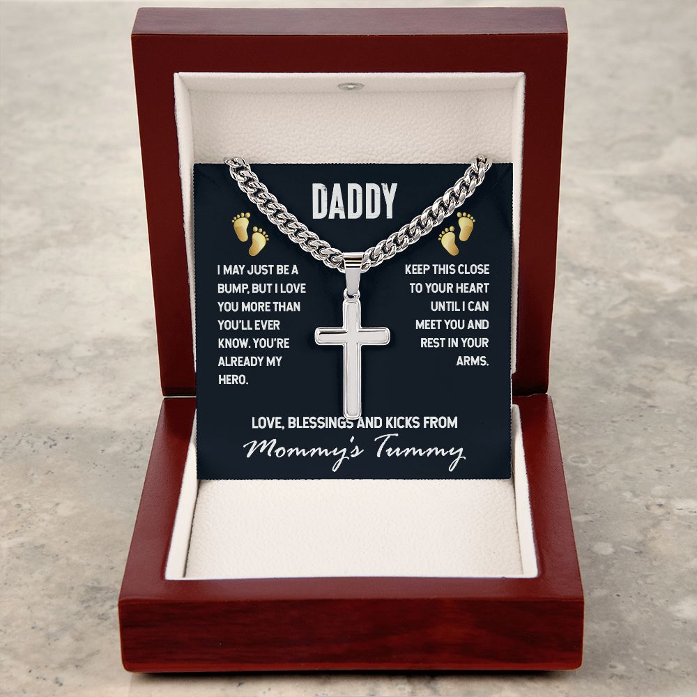 Dad to be - Artisan Cross on Cuban Link Chain