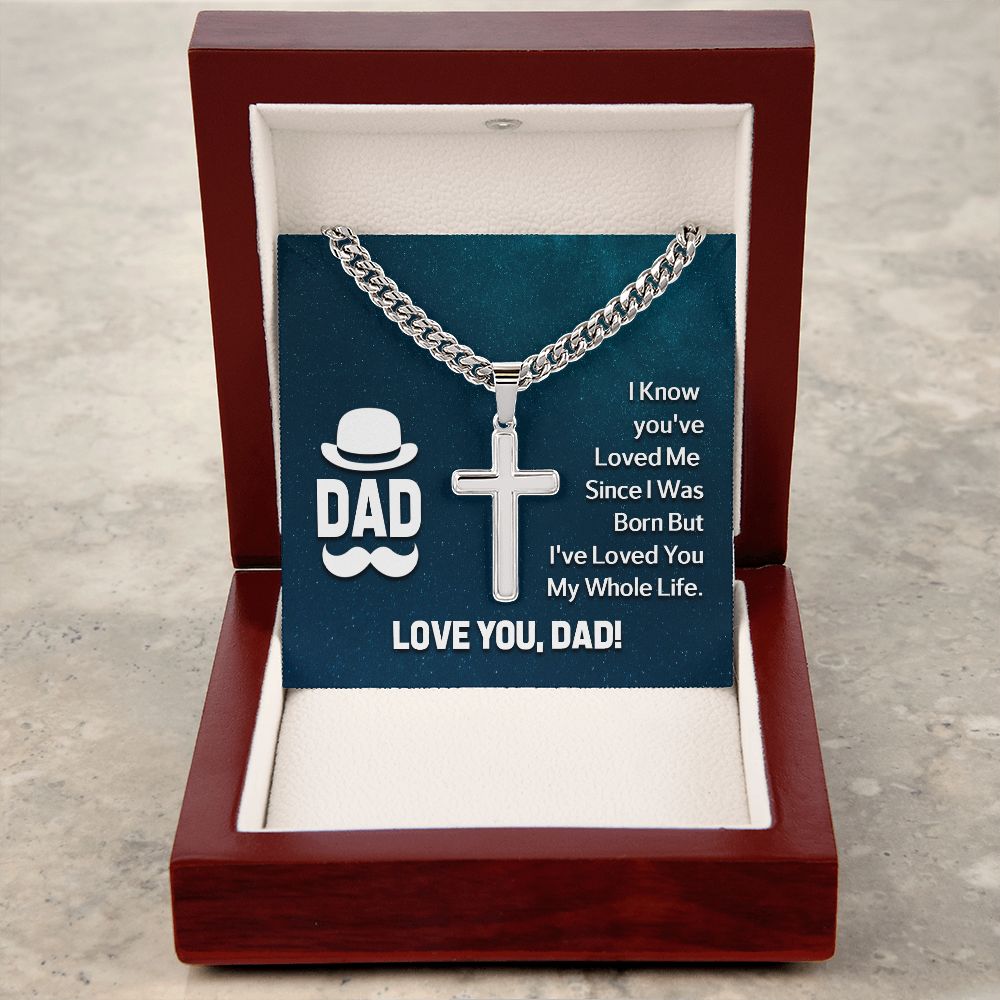 Dad - Artisan Cross on Cuban Link Chain