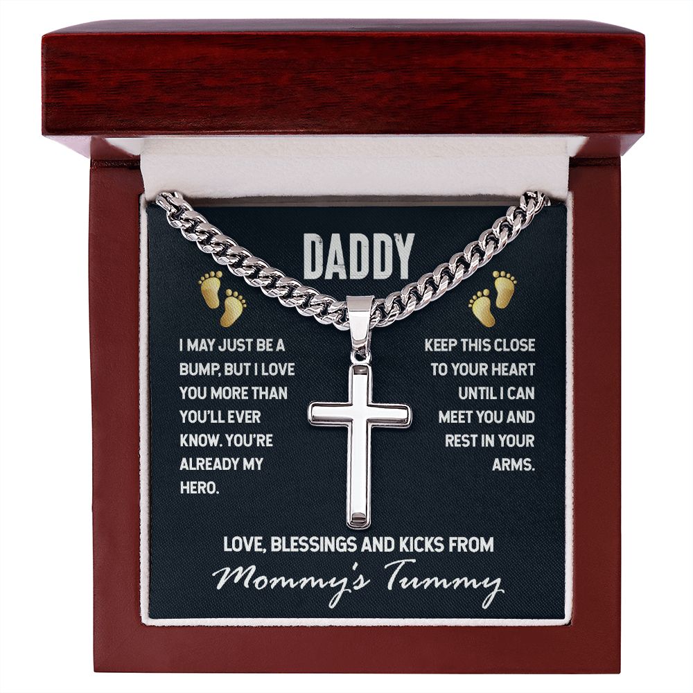 Dad to be - Artisan Cross on Cuban Link Chain