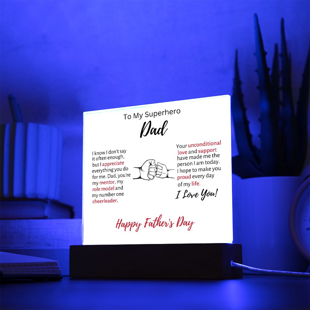 Superhero Dad Acrylic Square