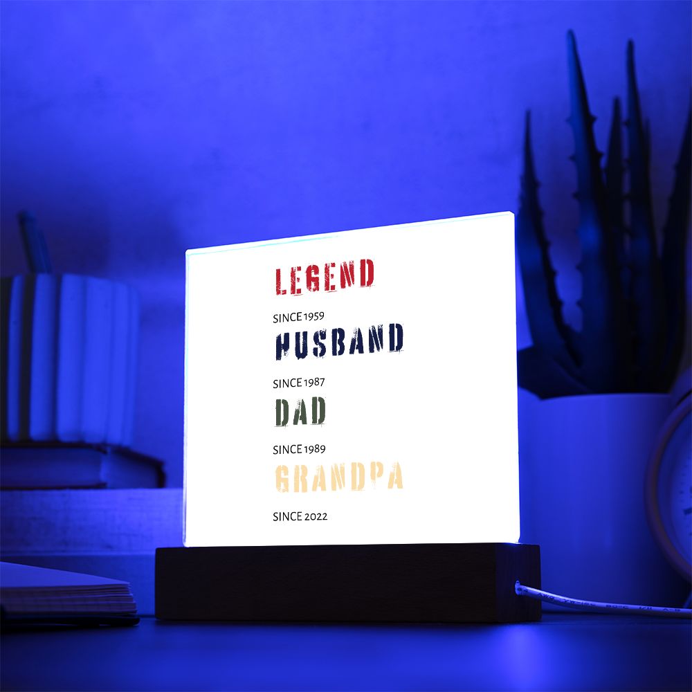 Legend, Husband, Dad, Grandpa Acrylic Square