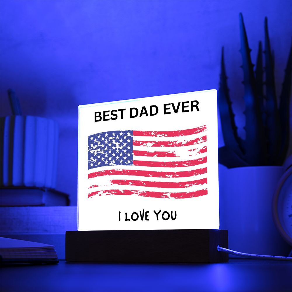 Best Dad - Big flag Acrylic Square