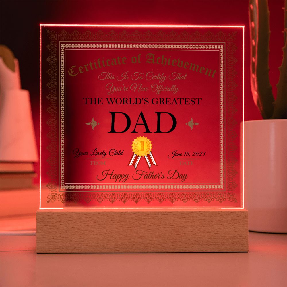 World's Greatest Dad Acrylic Square