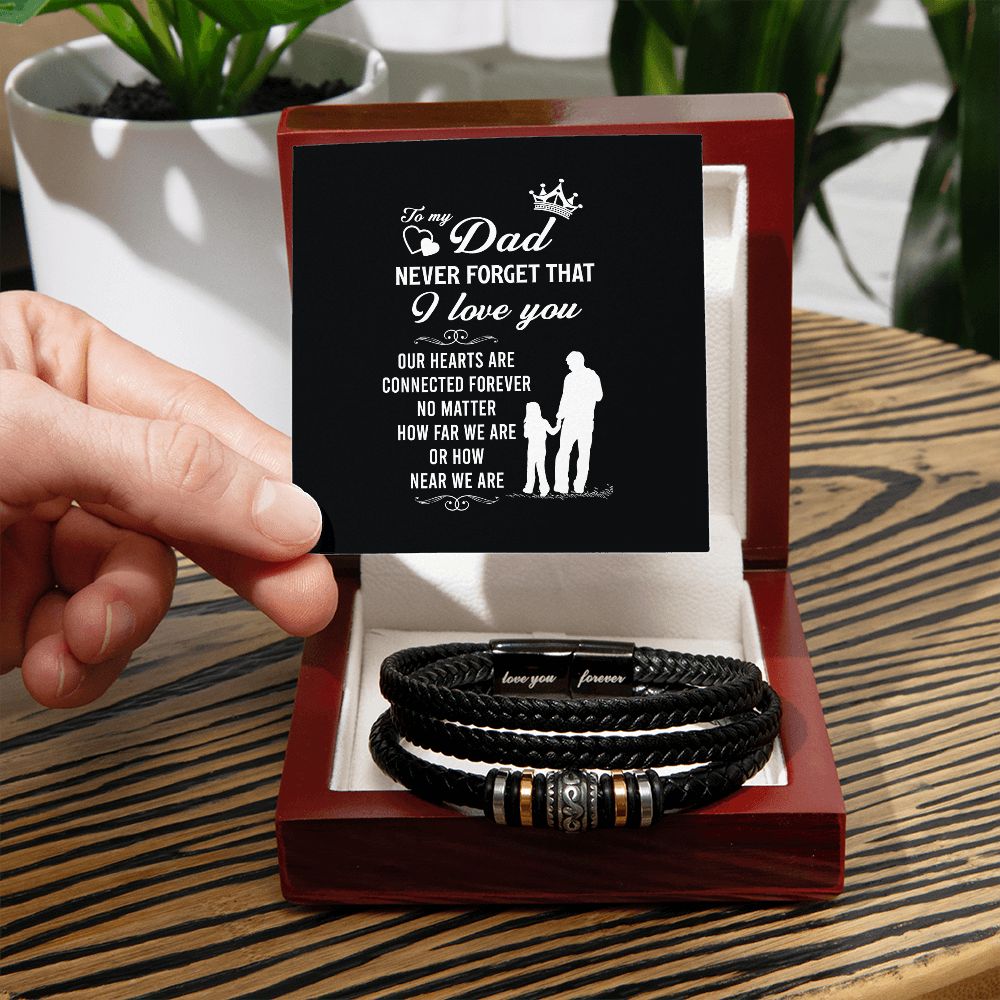 Dad Never Forget (2) Love You Forever Bracelet