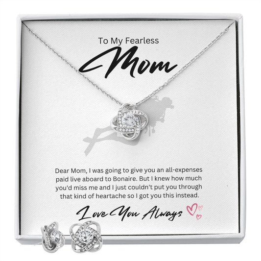 Fearless Mom Love Knot Necklace & Earrings